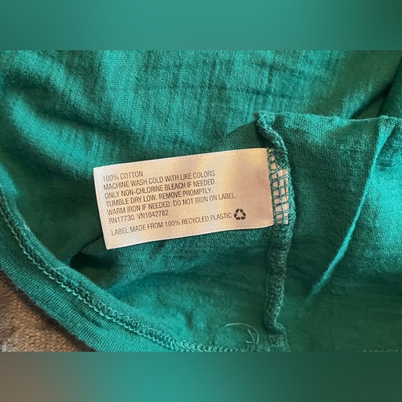 Merona V Neck Short Sleeve 100% Cotton Aqua Size XXL - Picture 7 of 8